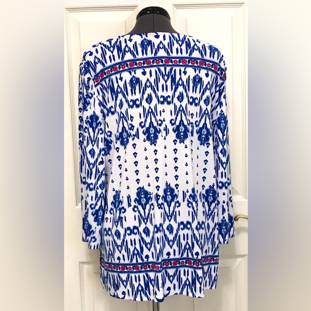 JM Collection Embellished Ikat Top - Picture 11 of 16